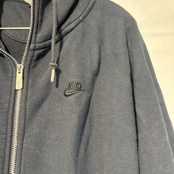 Vintage Nike Silver Tag Black Full Zip Hoodie Sweatshirt Small Spell Out Men’s M - Picture 2 of 6
